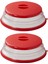 2x Katlanabilir Mikrodalga Fırlatma Kapağı Mikrodalga Tepsileri Kapaklı Gıda Kapağı (Kırmızı) (Yurt Dışından) 1