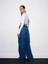 72076 %100 Pamuk Kemerli Wide Leg Jean-Mavi 2