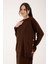 Triko Uzun Etek Bluz Takım Kahve Koyu Kahve 5