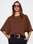 32207 Geniş Kollu T-Shirt-Kahve 3