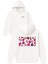 Ruj Izleri Tasarım Baskılı Oversize Beyaz Kapüşonlu Sweatshirt 1