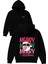 Mery Noel Baba Tasarım Baskılı Oversize Siyah Kapüşonlu Sweatshirt 1
