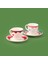 Kitchen Granny 4 Parça Porselen Fincan Takımı - Renkli / Kırmızı 2