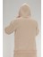 Erkek Bej Oversize Kapüşonlu Sweatshirt 3 Iplik Şardonlu Kanguru Cepli 8