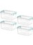 Plastik Kutu Kapaklı Taşıma Saplı Saklama Kabı 4lü Set 1