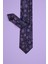 Slim Çiçekli Mor Kravat & Mendil 3