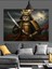 Samuray Kasklı Kedi Savaşçı Figürü Dekoratif Kanvas - Mdf Ahşap Tablo 5