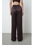 Kadın Düz Renk Bağcık Detaylı Bol Paça Beli Lastikli Pantolon 5