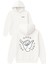 Good Vıbes Only El Tasarım Baskılı Oversize Beyaz Kapüşonlu Sweatshirt 1
