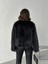 Siyah Kadın Suni Kürk Mont Modern Premium Luxury Trend Tasarım Ceket 5