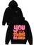 You Are Strong As Tasarım Baskılı Oversize Siyah Kapüşonlu Sweatshirt 1