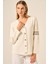 Kadın Sim Detay Hırka Ekru 25016 2