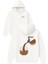 Brain Coffee Tasarım Baskılı Oversize Beyaz Kapüşonlu Sweatshirt 1