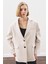 Oversıze Kesim Blazer Ceket Bej 3