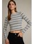 Bisiklet Yaka Çizgili Uzun Kollu Tişört G0740AX25SM 3