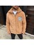 Erkek Polar Fermuarlı Sweatshirt – Kapüşonsuz, Cepli, Yumuşak Dokulu, Oversize Rahat Kalıp, Kışlık Sıcak Tutan Fermuarlı Üst - Kahverengi 2