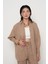 Kadın %100 Keten Yarasa Kol Düz Oversize Gömlek 1