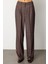Kadın Ekoseli Bol Paça Pantolon 5167 Bordo 3