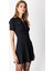 Kadın Eteği Volanlı Mini Triko Elbise 65401 Siyah 2