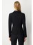 Kadın Kruvaze Yaka Çıtçıtlı Ceket 5155 Siyah 4