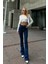 jean Kadınyüksek Bel Lacivert Ispanyolkot Pantolon Likralı Esnek Jeans 1