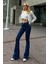jean Kadınyüksek Bel Lacivert Ispanyolkot Pantolon Likralı Esnek Jeans 2