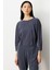 Kadın Pile Detaylı Sıfır Yaka Bluz 64408 Lacivert 1