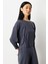 Kadın Pile Detaylı Sıfır Yaka Bluz 64408 Lacivert 2
