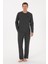 Erkek Antrasit Melanj Pijama Takım 50318602-VR081 1
