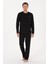 Erkek Siyah Pijama Takım 50318602-VR046 4