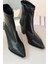 Selvora Streç Mat Deri Siyah Kadın Bot 5