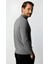 Gri Standart Fit Dar Kalıp Polo Yaka Düz Uzun Kollu Rayon Triko 3