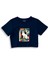 Bauhaus Cat Crop Tişört - Lacivert 1