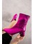 Alvaro Fuşya Renkli Baskı Desenli Streç Kadın Kalın Topuklu Bot 4