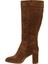 25416S Süet Deri Kadın Topuklu Çizme 4