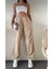Kadın Cepli Paraşut Pantalon - Bej 1