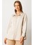 Kadın Büyük Beden Düğmeli Saten Gömlek 3505 Inci 1