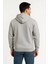 Erkek Üç Iplik Kapüşonlu Tam Fermuarlı Kanguru Çepli Sweatshirt Hoodie - Gri 2