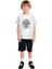 Erkek Çocuk Spor Temalı Baskılı Tişört ve Şortlu Gömlekli Takım Kaliteli Şık Rahat 1