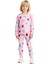 Kız Çocuk Pamuk Polyester Örme Kalp Baskılı Pijama Takımı Kaliteli Şık Rahat Günlük 1