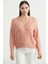 Pamuklu Yumoş Triko Hırka - Pudra 1