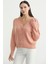 Pamuklu Yumoş Triko Hırka - Pudra 5