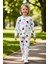 Kız Çocuk Pamuk Polyester Örme Kalp Baskılı Pijama Takımı Kaliteli Şık Rahat Günlük 4