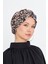 Pudra Çapraz Büzgülü Tesettür Bone Sandy Leopar Desen 2511_06 2