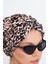Pudra Çapraz Büzgülü Tesettür Bone Sandy Leopar Desen 2511_06 5