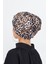 Pudra Çapraz Büzgülü Tesettür Bone Sandy Leopar Desen 2511_06 8