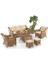 Rattan Alfa Bahçe Mobilyası 3+1+1+1+1+Camlı Masa 1