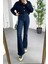 jean Pamela Ispanyol Lacivert Kot Yüksek Bel Likralı Ekstra Esnek Flare Jeans Kot 3