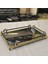 Dekoratif Aynalı Metal Tepsi 38X26 cm Antik 4