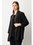 Kadın Büyük Beden Iç Atletli Yakası Taş Işlemeli Ceket 5981 Siyah 2